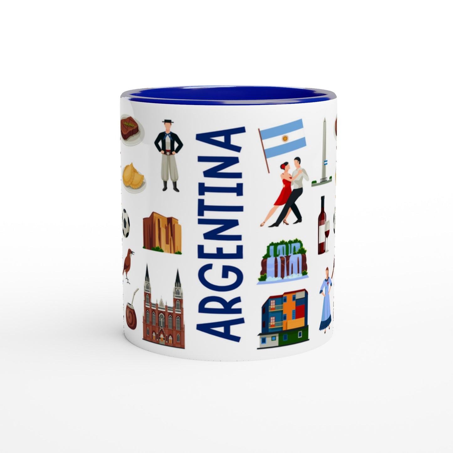 Argentina Two Tone Ceramic Travel Mug, Starbucks Inspired - Pitchers Design