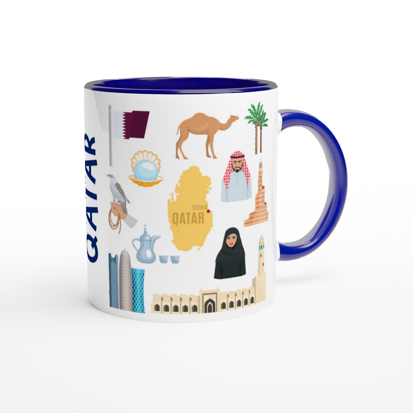 Qatar Two Tone Ceramic Travel Mug, Starbucks Inspired - Pitchers Design