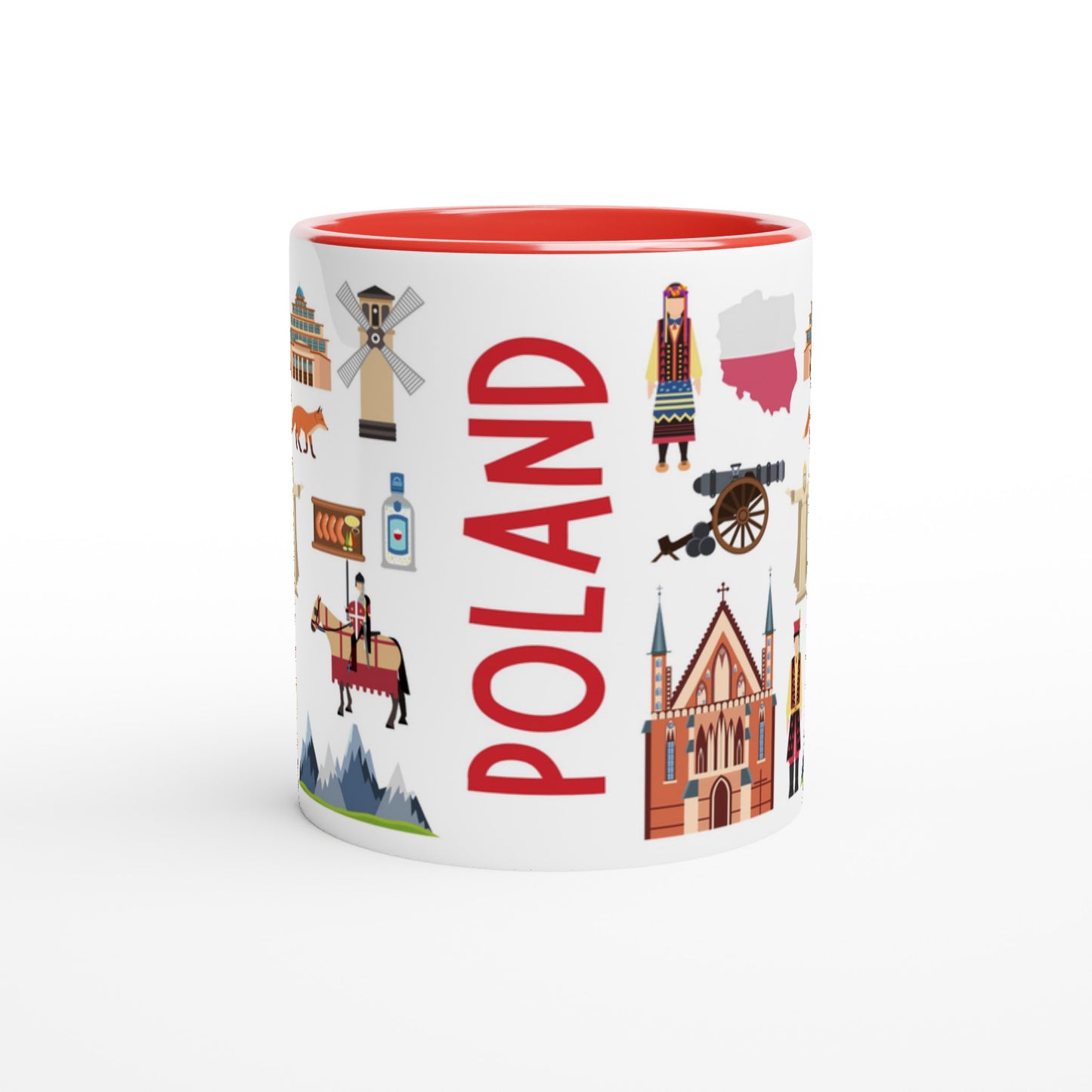 Poland Two Tone Ceramic Travel Mug, Starbucks Inspired - Pitchers Design