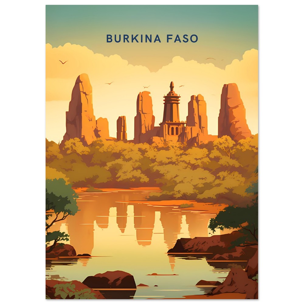 Burkina Faso Travel Poster Print - Pitchers Design