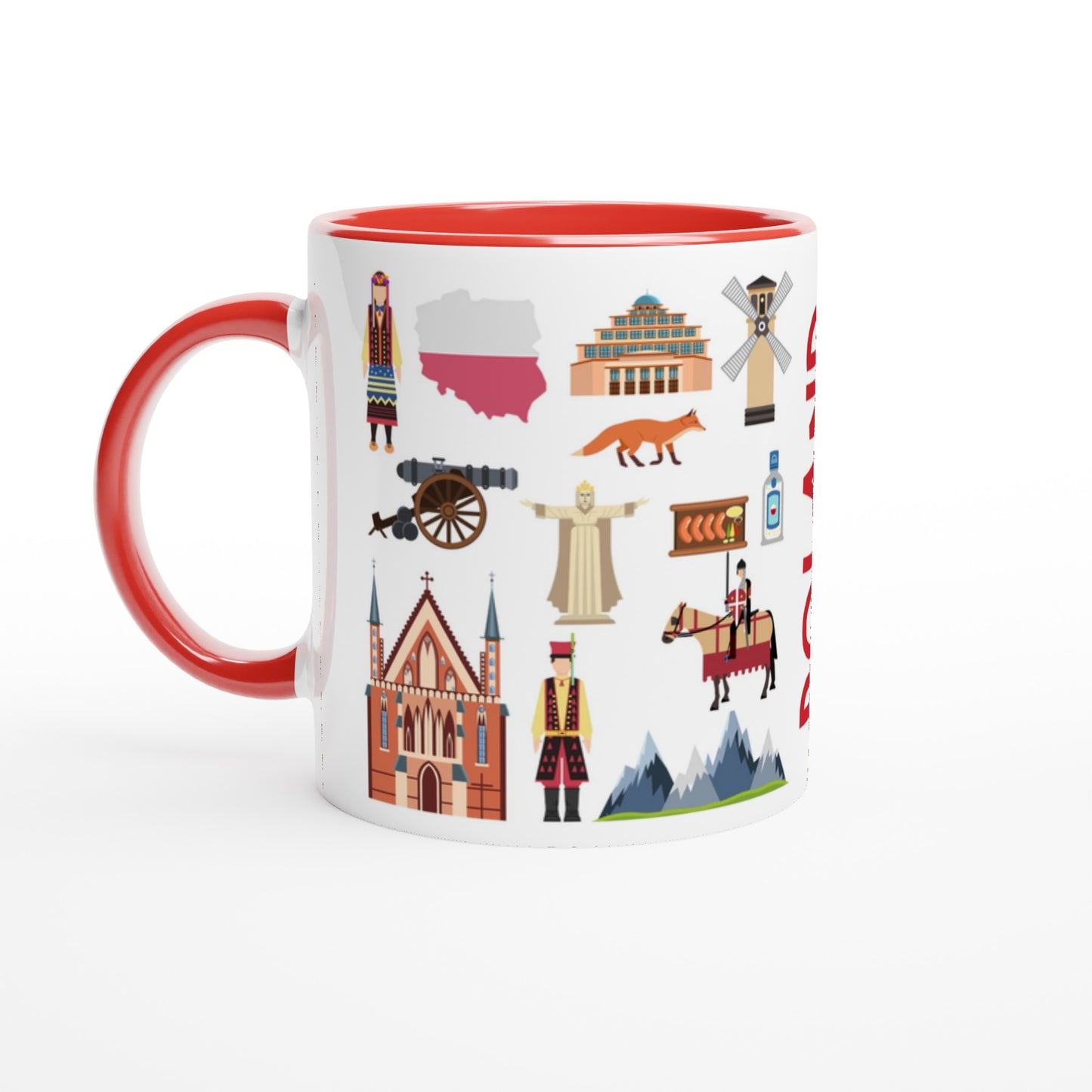 Poland Two Tone Ceramic Travel Mug, Starbucks Inspired - Pitchers Design