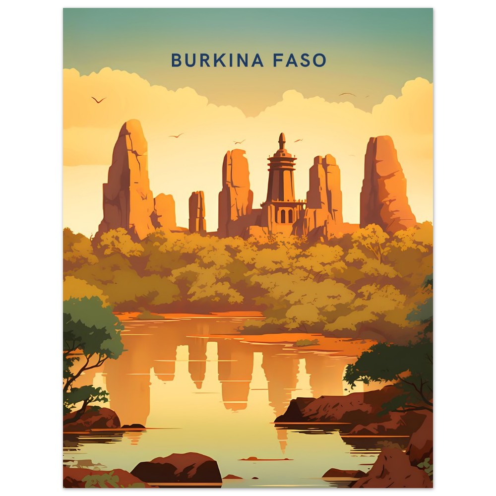 Burkina Faso Travel Poster Print - Pitchers Design