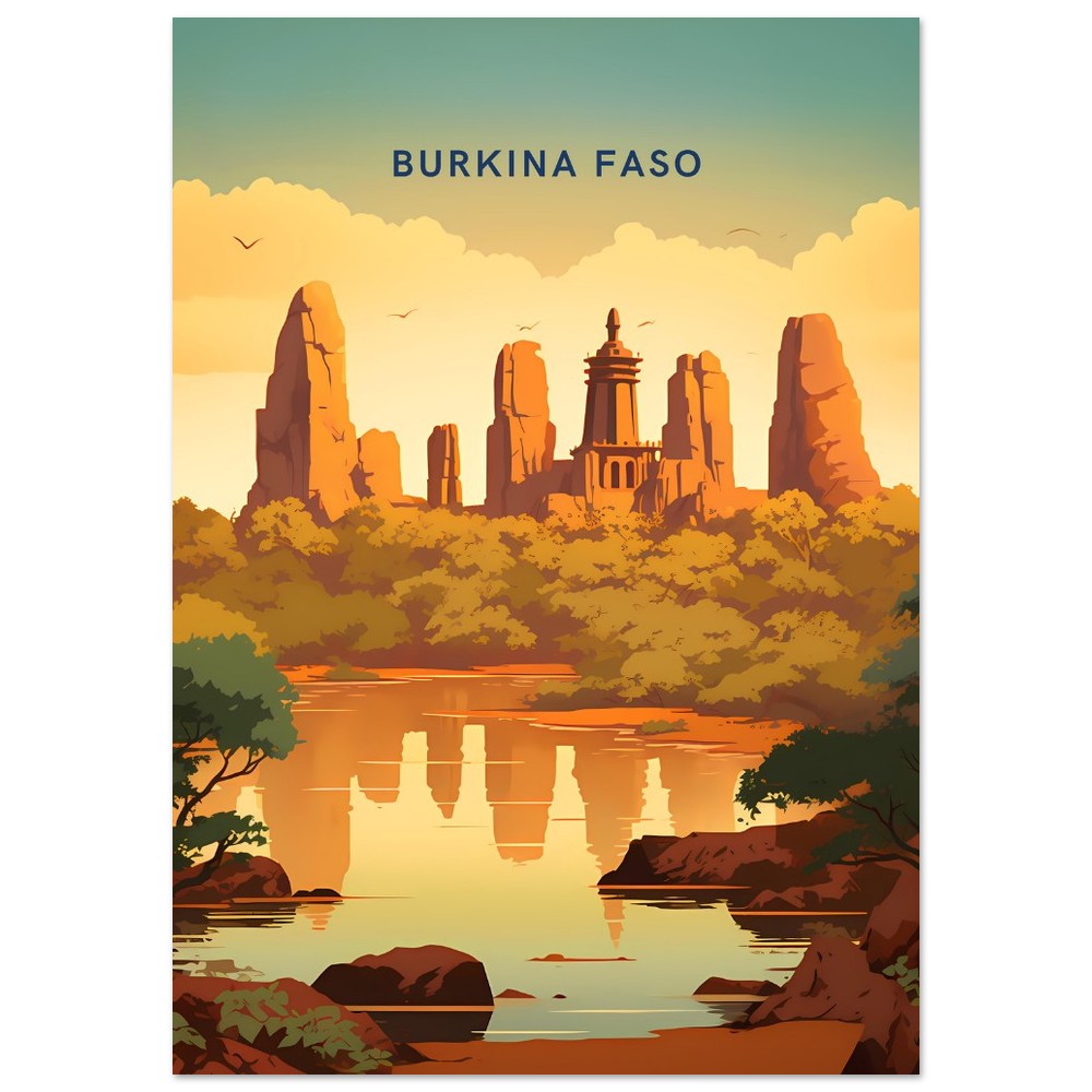 Burkina Faso Travel Poster Print - Pitchers Design