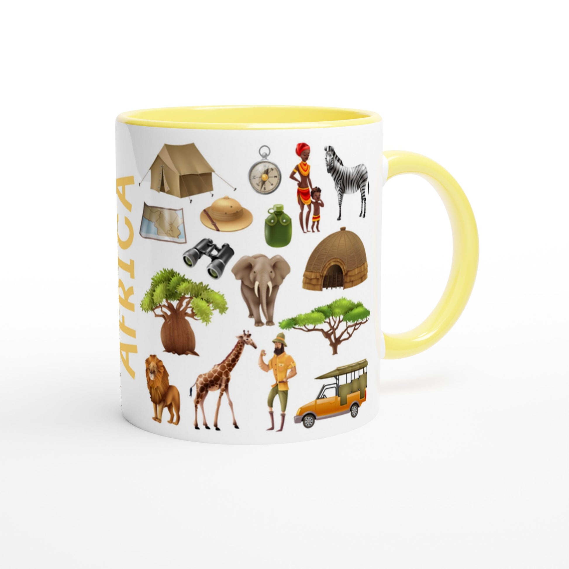 Africa Two Tone Ceramic Travel Mug, Starbucks Inspired - Pitchers Design