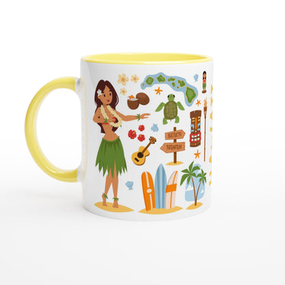 Hawaii Two Tone Ceramic Travel Mug, Starbucks Inspired - Pitchers Design