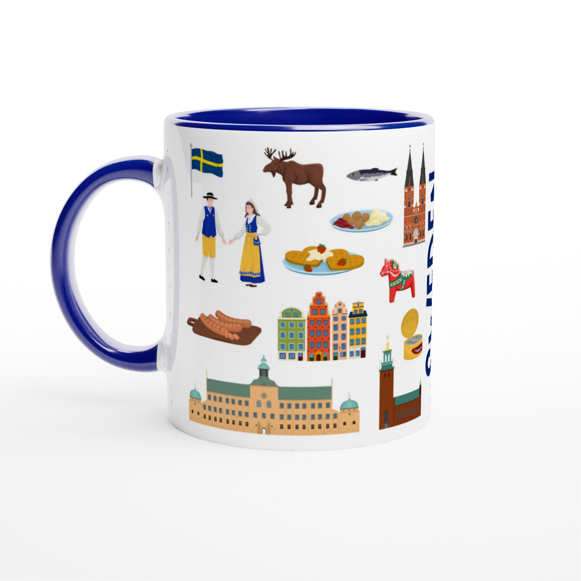 Sweden Two Tone Ceramic Travel Mug, Starbucks Inspired - Pitchers Design