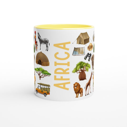 Africa Two Tone Ceramic Travel Mug, Starbucks Inspired - Pitchers Design