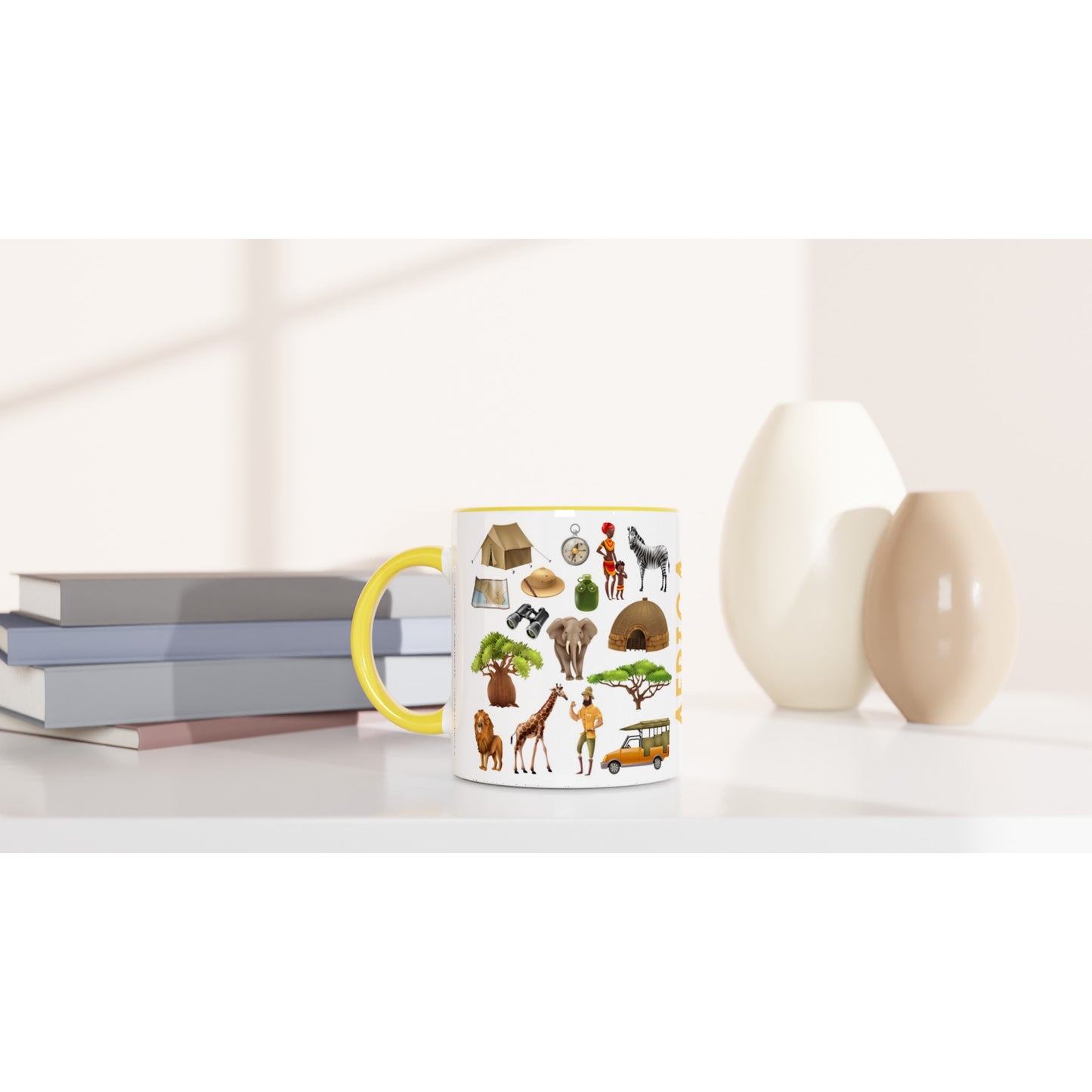 Africa Two Tone Ceramic Travel Mug, Starbucks Inspired - Pitchers Design