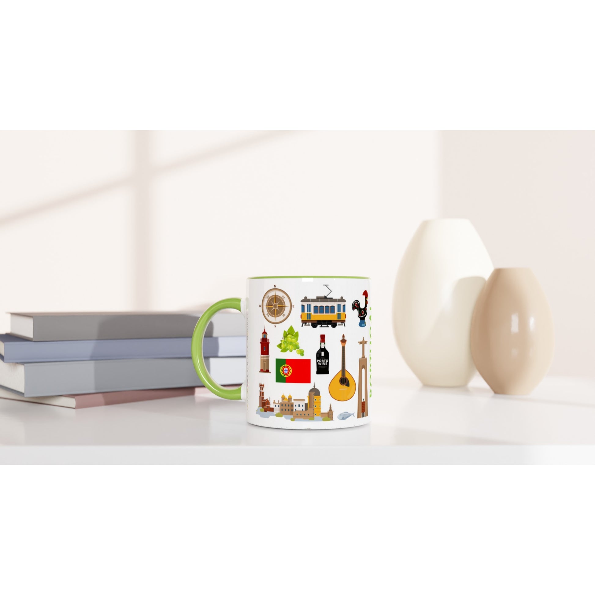 Portugal Two Tone Ceramic Travel Mug, Starbucks Inspired - Pitchers Design