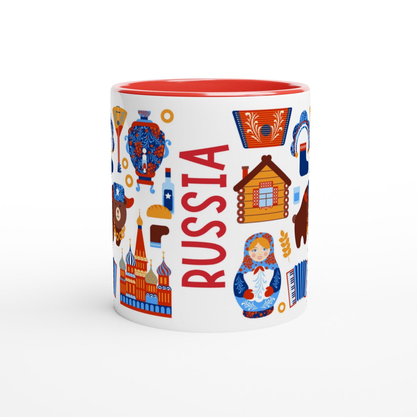 Russia Two Tone Ceramic Travel Mug, Starbucks Inspired - Pitchers Design