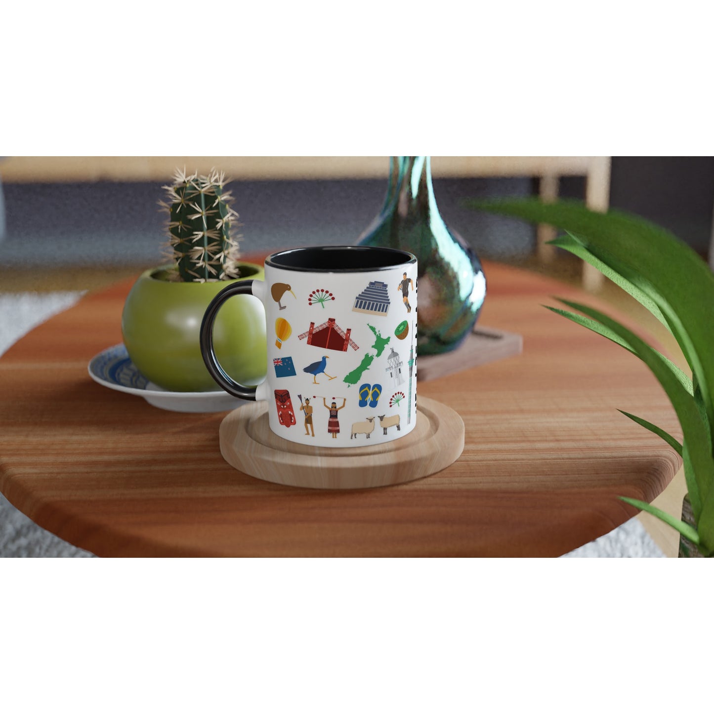 New Zealand Two Tone Ceramic Travel Mug, Starbucks Inspired - Pitchers Design