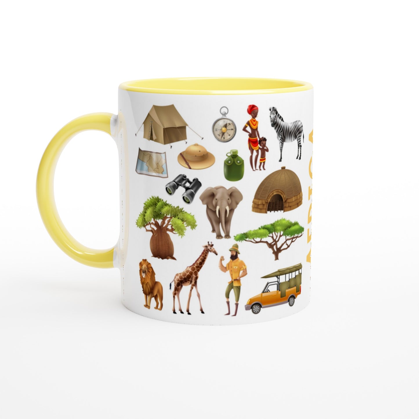 Africa Two Tone Ceramic Travel Mug, Starbucks Inspired - Pitchers Design