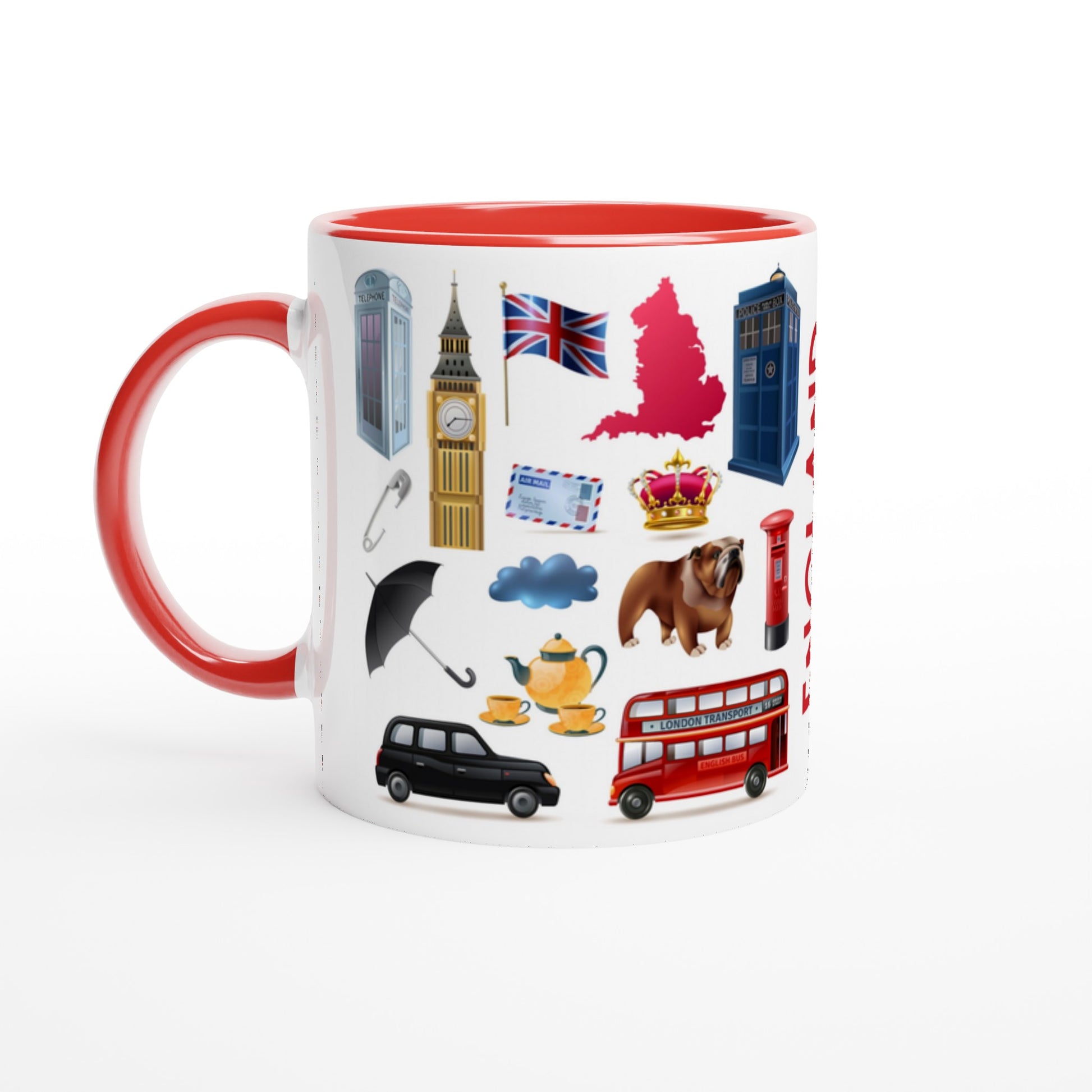 England Two Tone Ceramic Travel Mug, Starbucks Inspired - Pitchers Design