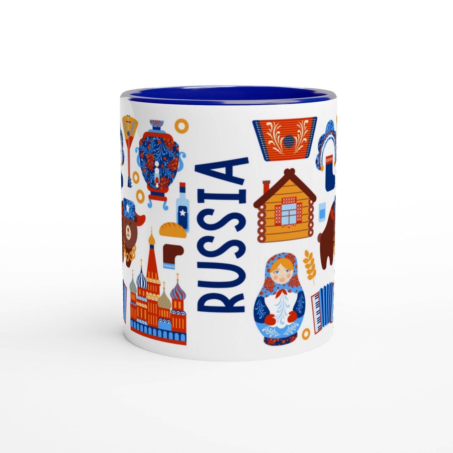 Russia Two Tone Ceramic Travel Mug, Starbucks Inspired - Pitchers Design