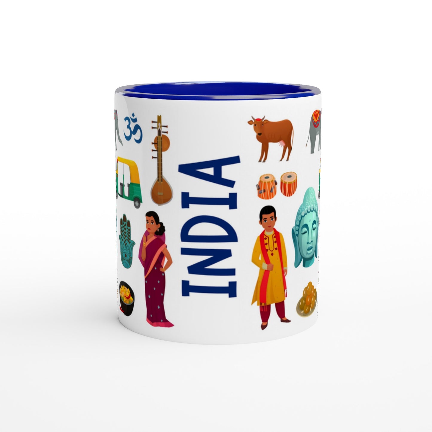 India Two Tone Ceramic Travel Mug, Starbucks Inspired - Pitchers Design