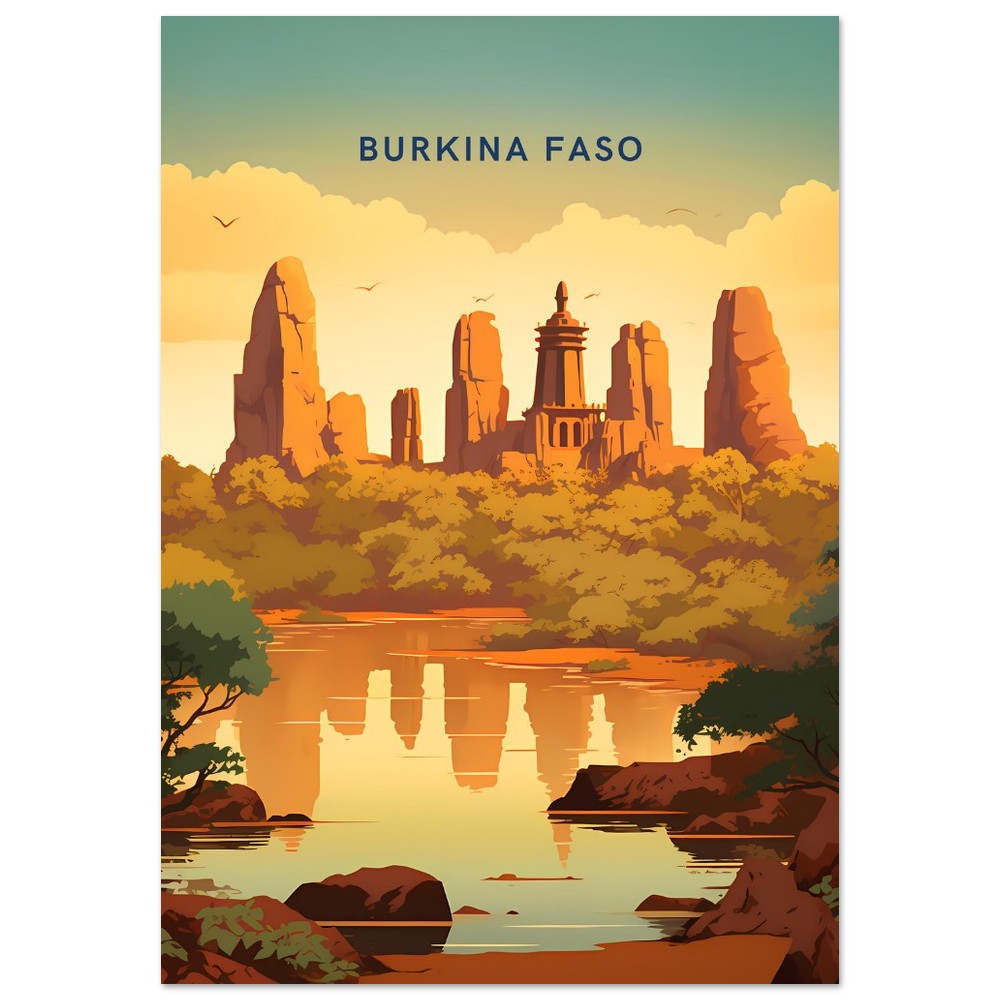 Burkina Faso Travel Poster Print - Pitchers Design