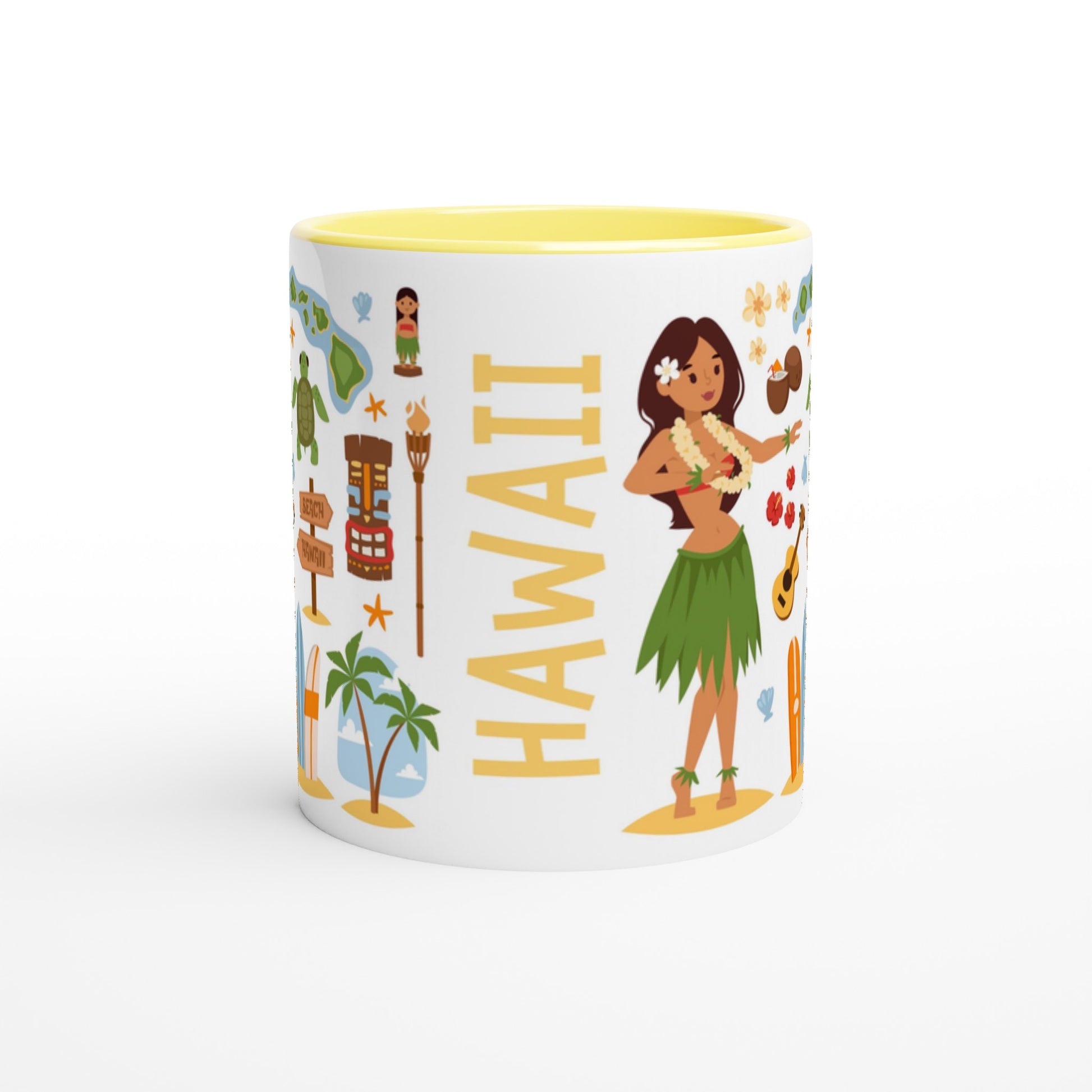 Hawaii Two Tone Ceramic Travel Mug, Starbucks Inspired - Pitchers Design