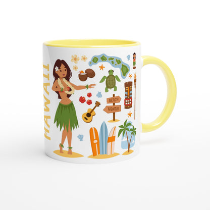 Hawaii Two Tone Ceramic Travel Mug, Starbucks Inspired - Pitchers Design