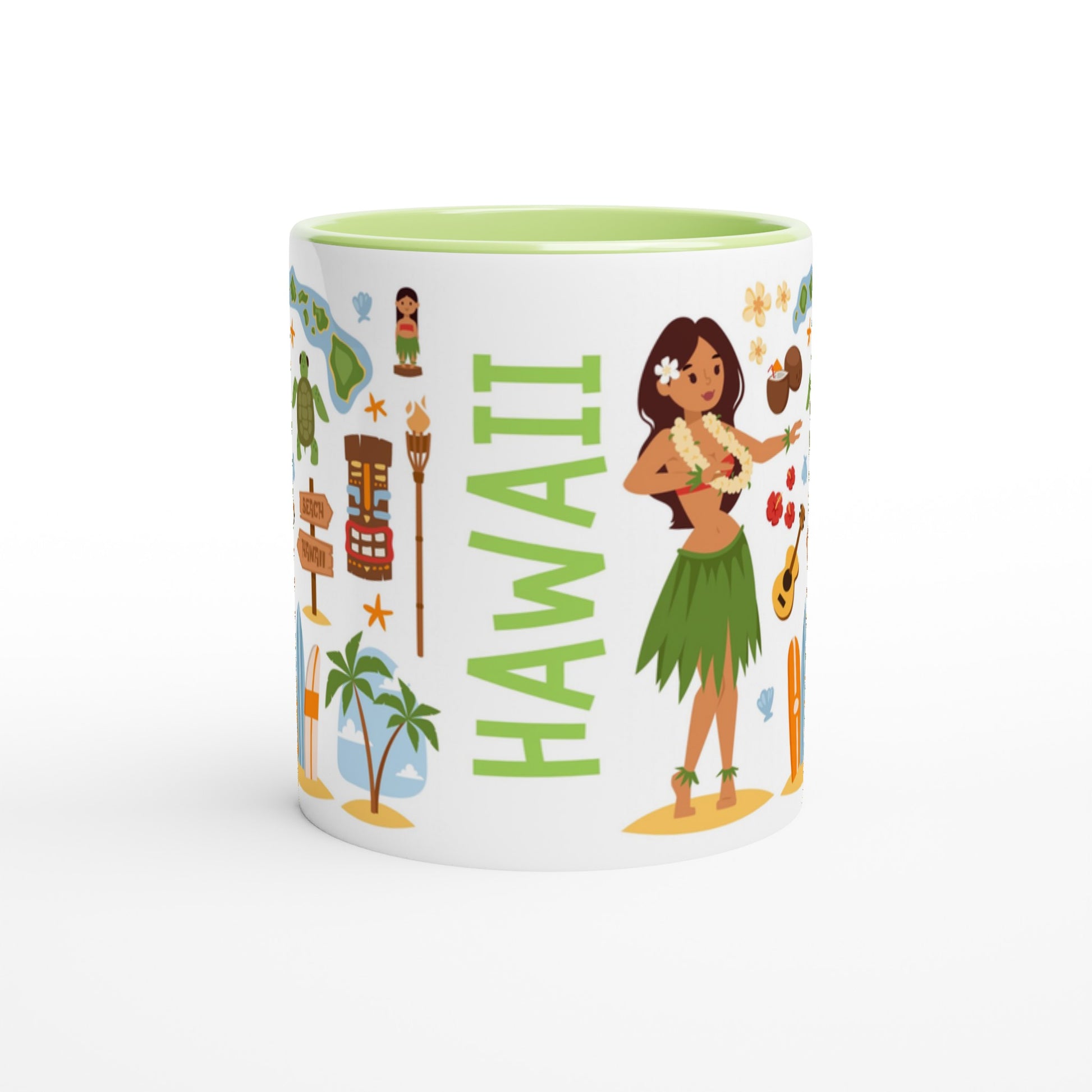 Hawaii Two Tone Ceramic Travel Mug, Starbucks Inspired - Pitchers Design