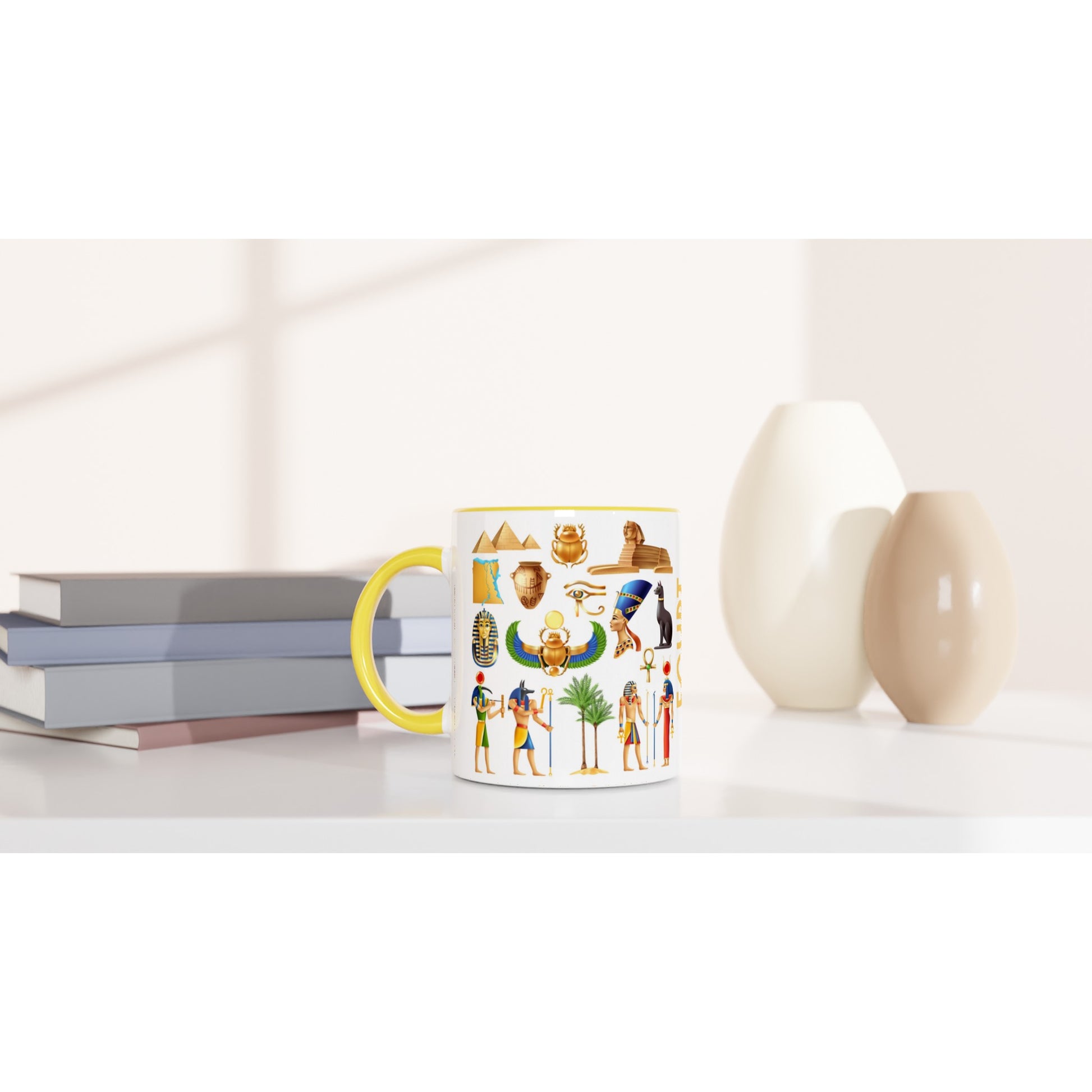 Egypt Two Tone Ceramic Travel Mug, Starbucks Inspired - Pitchers Design