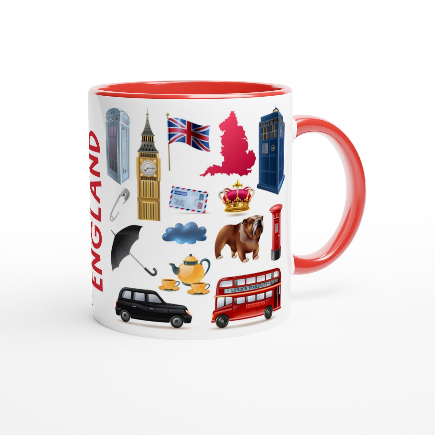 England Two Tone Ceramic Travel Mug, Starbucks Inspired - Pitchers Design