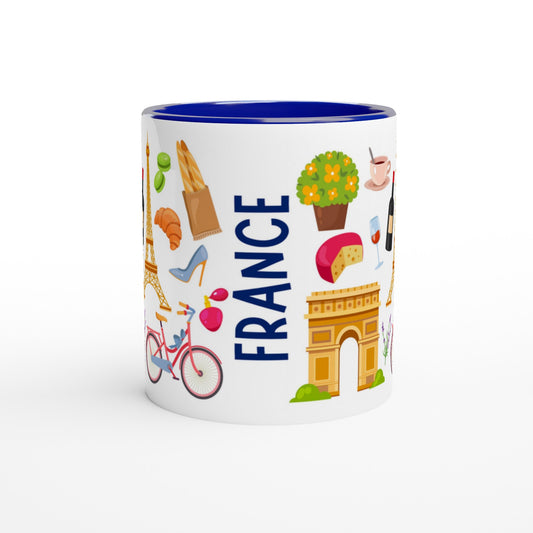 France Two Tone Ceramic Travel Mug, Starbucks Inspired - Pitchers Design