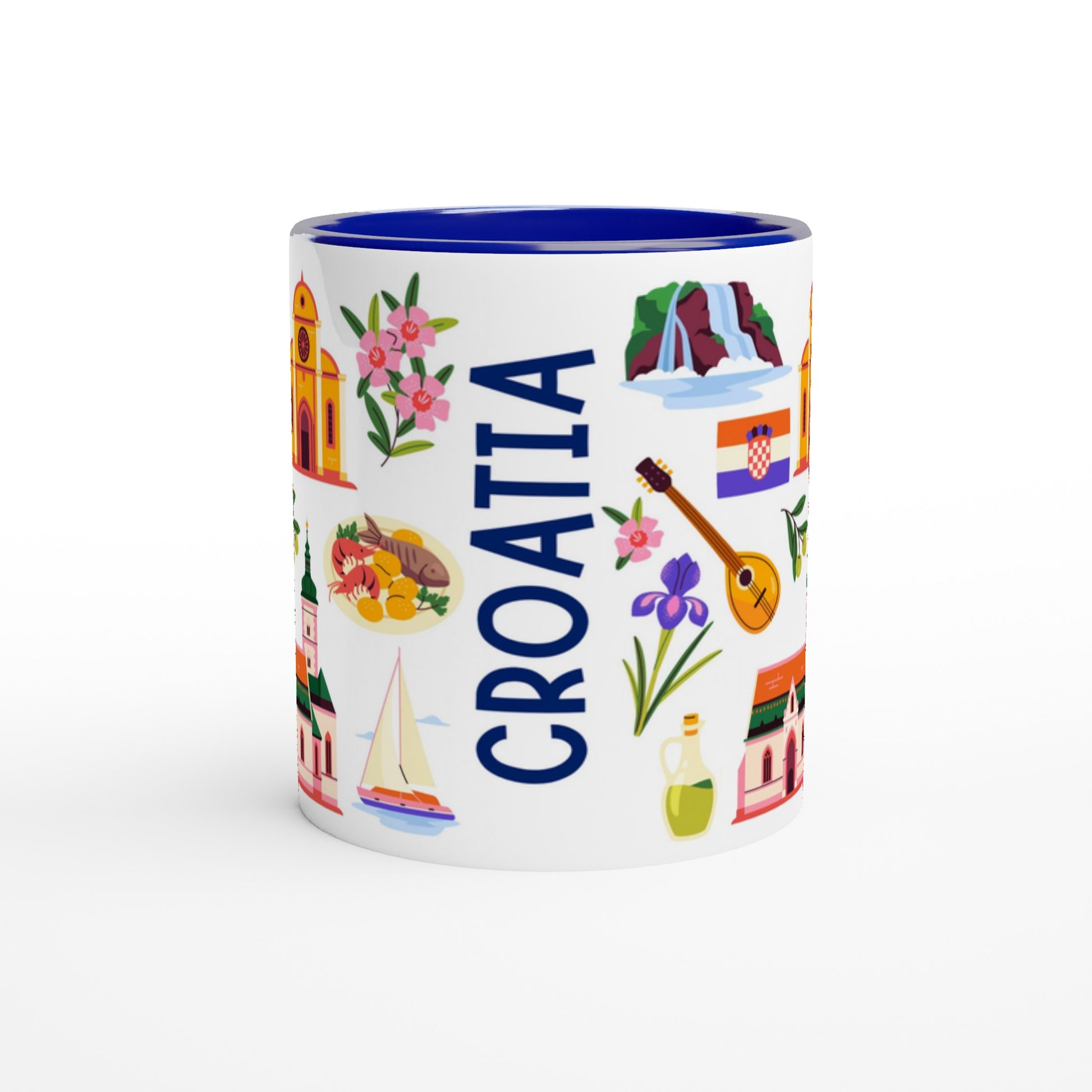 Croatia Two Tone Ceramic Travel Mug, Starbucks Inspired - Pitchers Design