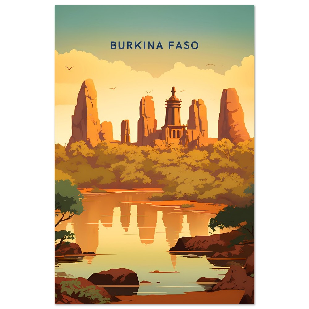 Burkina Faso Travel Poster Print - Pitchers Design