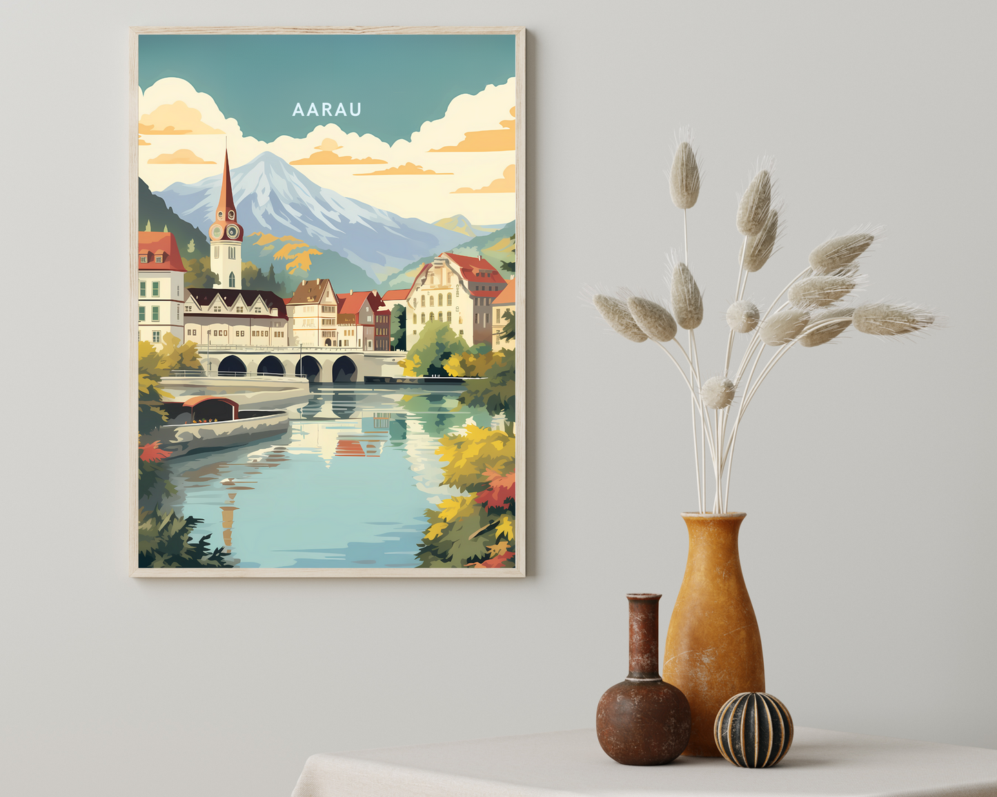 Aarau Switzerland Print Travel Poster Print - Pitchers Design