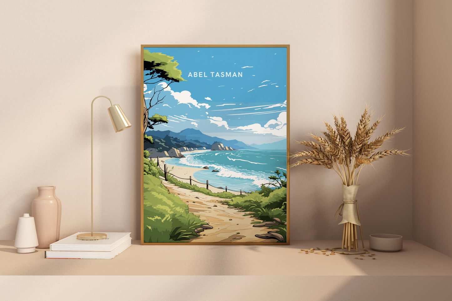 Abel Tasman National Park New Zealand Travel Print Poster - Pitchers Design