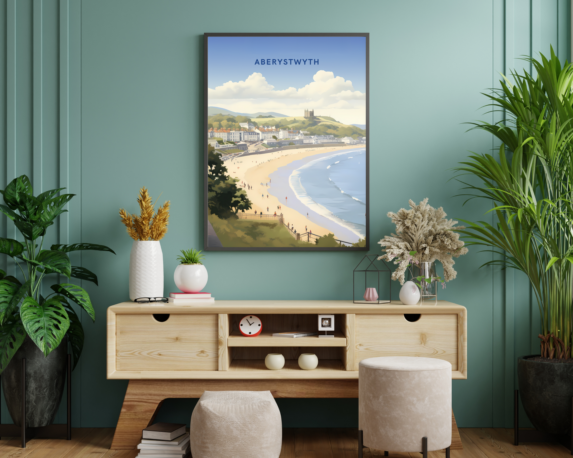 Aberystwyth Wales Travel Poster Print - Pitchers Design