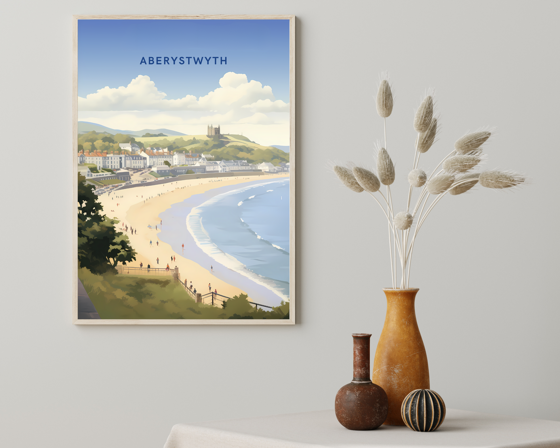 Aberystwyth Wales Travel Poster Print - Pitchers Design