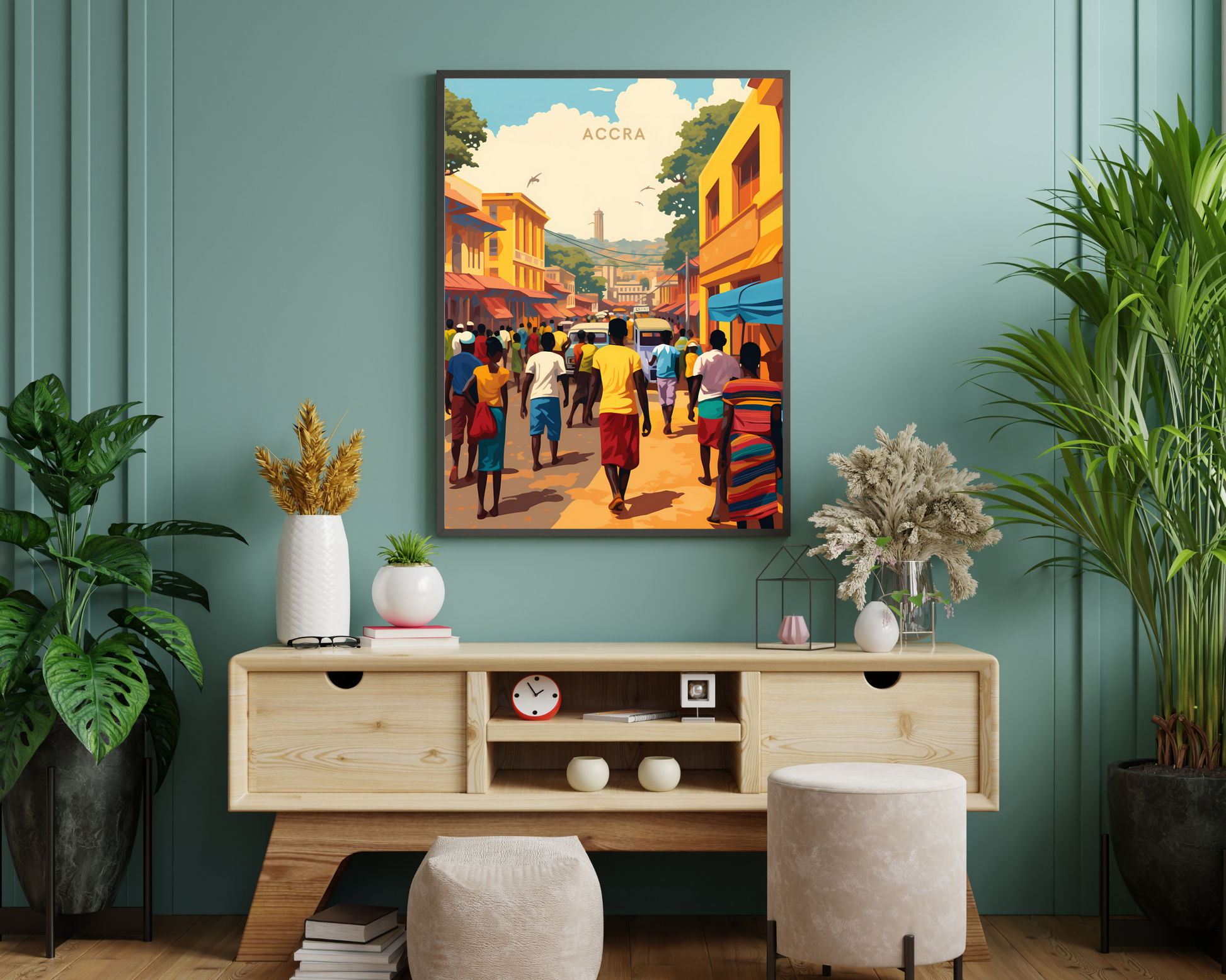 Accra Ghana Travel Poster Print - Pitchers Design