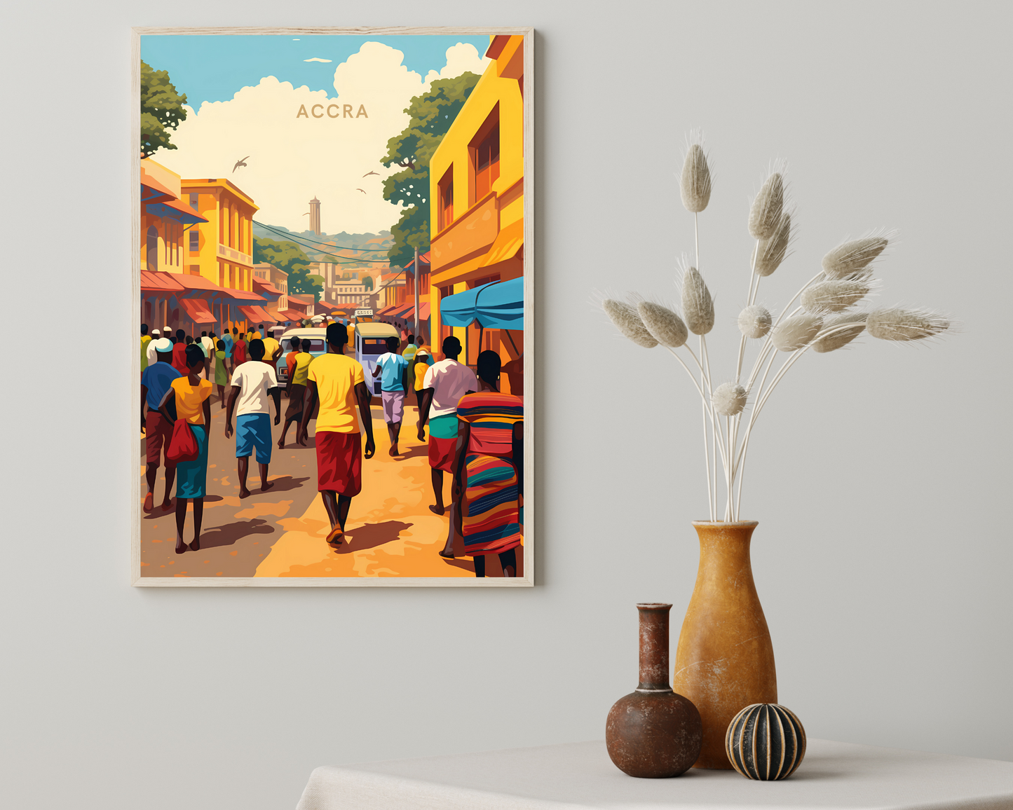 Accra Ghana Travel Poster Print - Pitchers Design