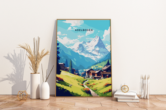 Adelboden Switzerland Travel Print Poster - Pitchers Design