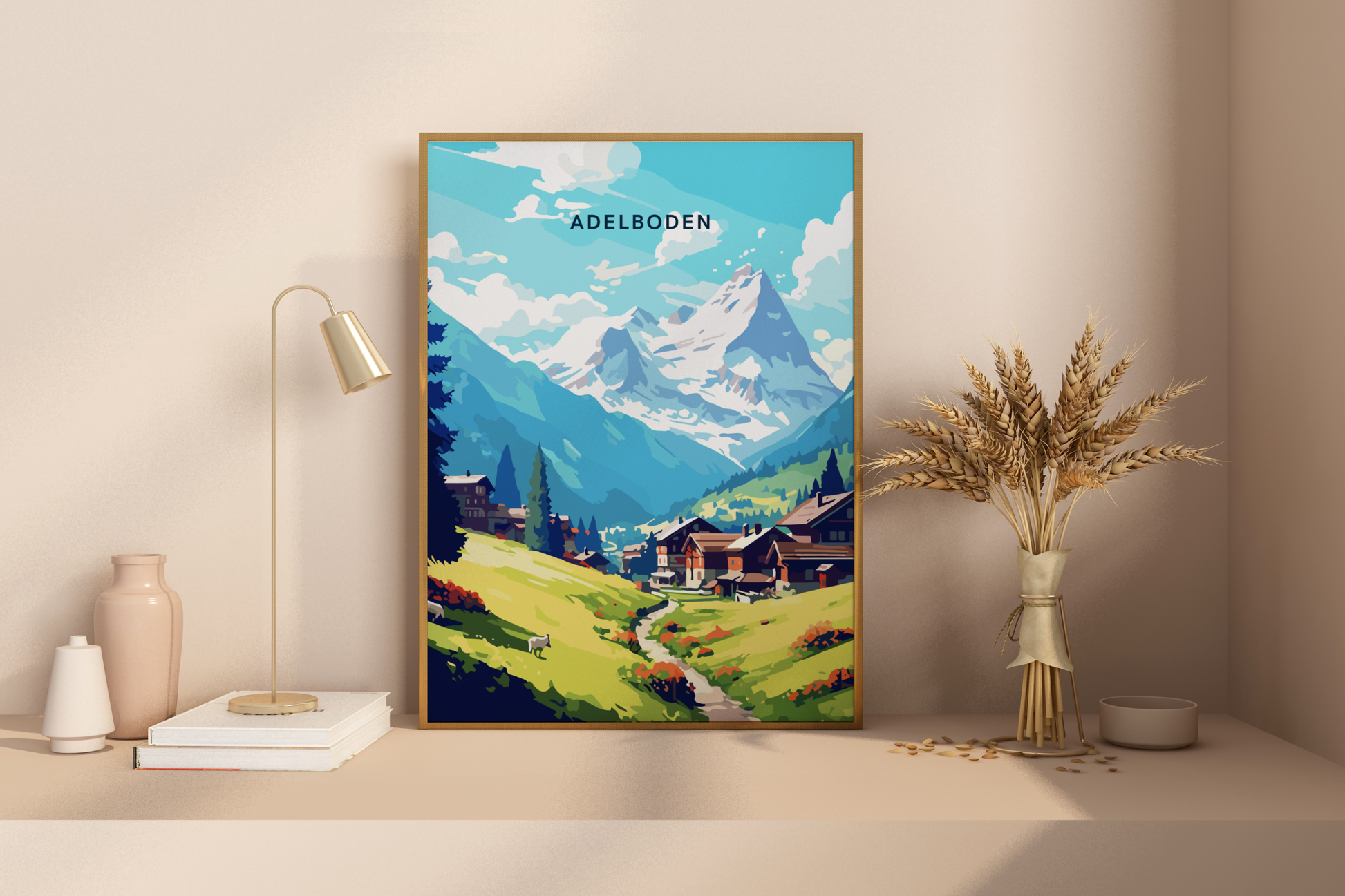 Adelboden Switzerland Travel Print Poster - Pitchers Design