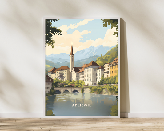 Adliswil Switzerland Travel Poster Print - Pitchers Design