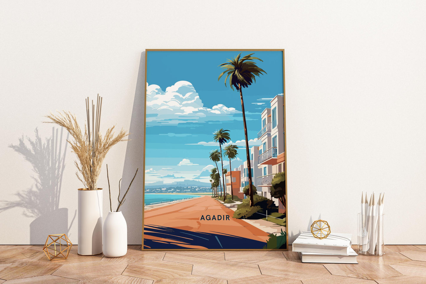 Agadir Morocco Travel Print Poster - Pitchers Design