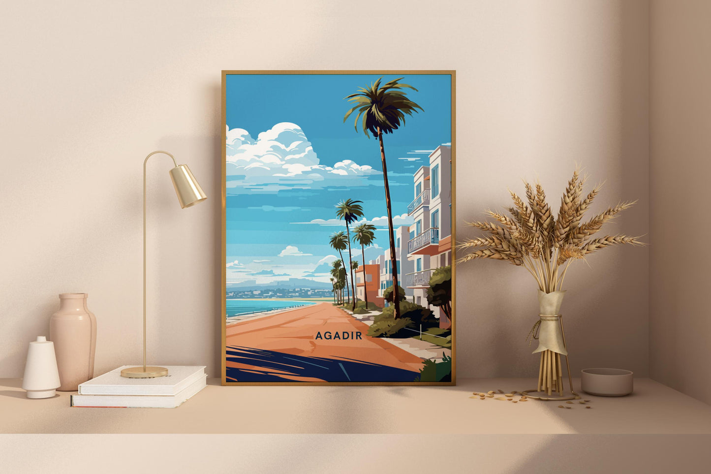 Agadir Morocco Travel Print Poster - Pitchers Design