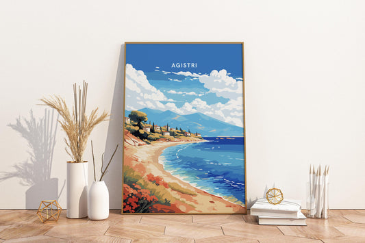 Agistri Greece Travel Print Poster - Pitchers Design