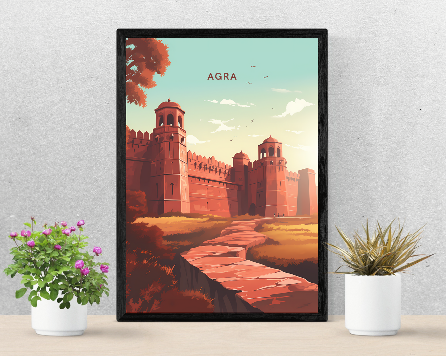 Agra Fort India Travel Poster Print - Pitchers Design