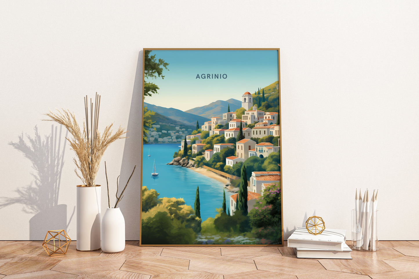 Agrinio Greece Travel Print Poster - Pitchers Design