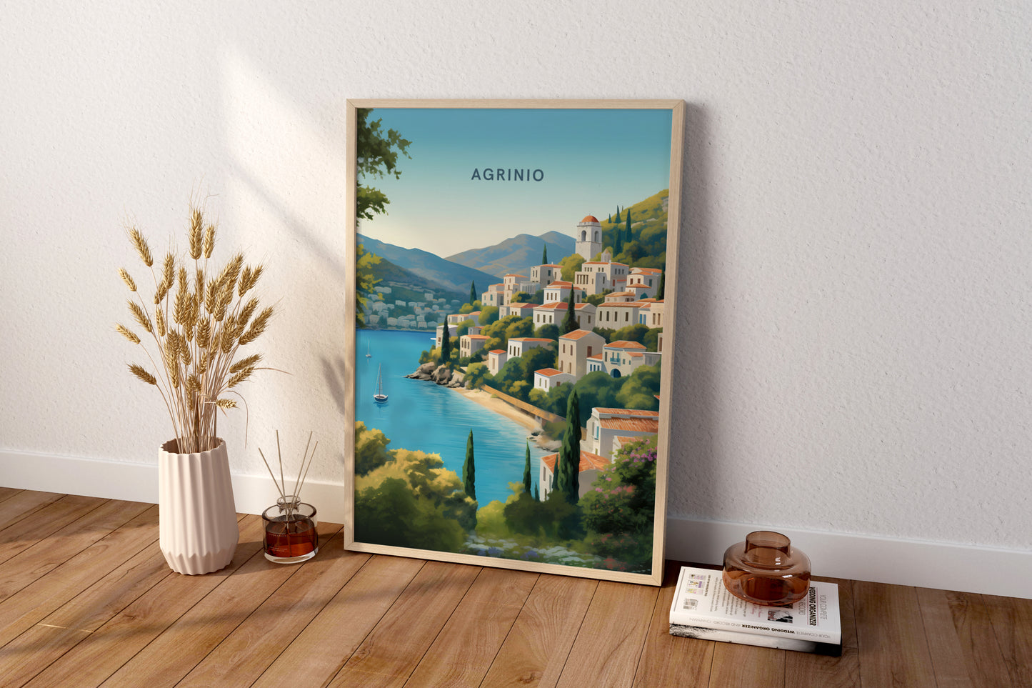 Agrinio Greece Travel Print Poster - Pitchers Design