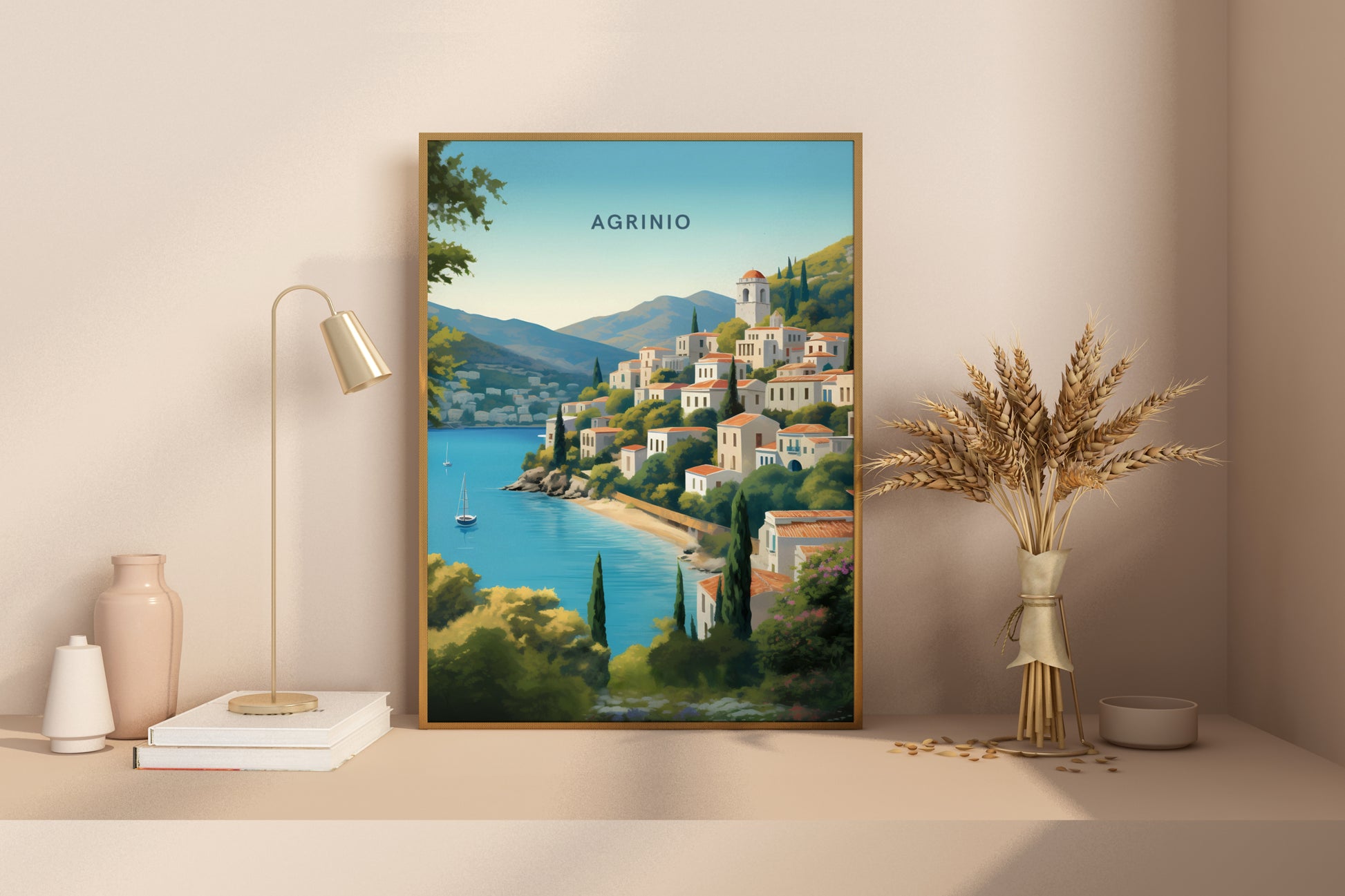 Agrinio Greece Travel Print Poster - Pitchers Design