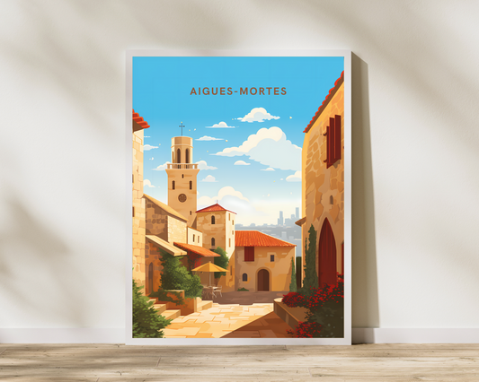 Aigues-Mortes France Travel Poster Print - Pitchers Design