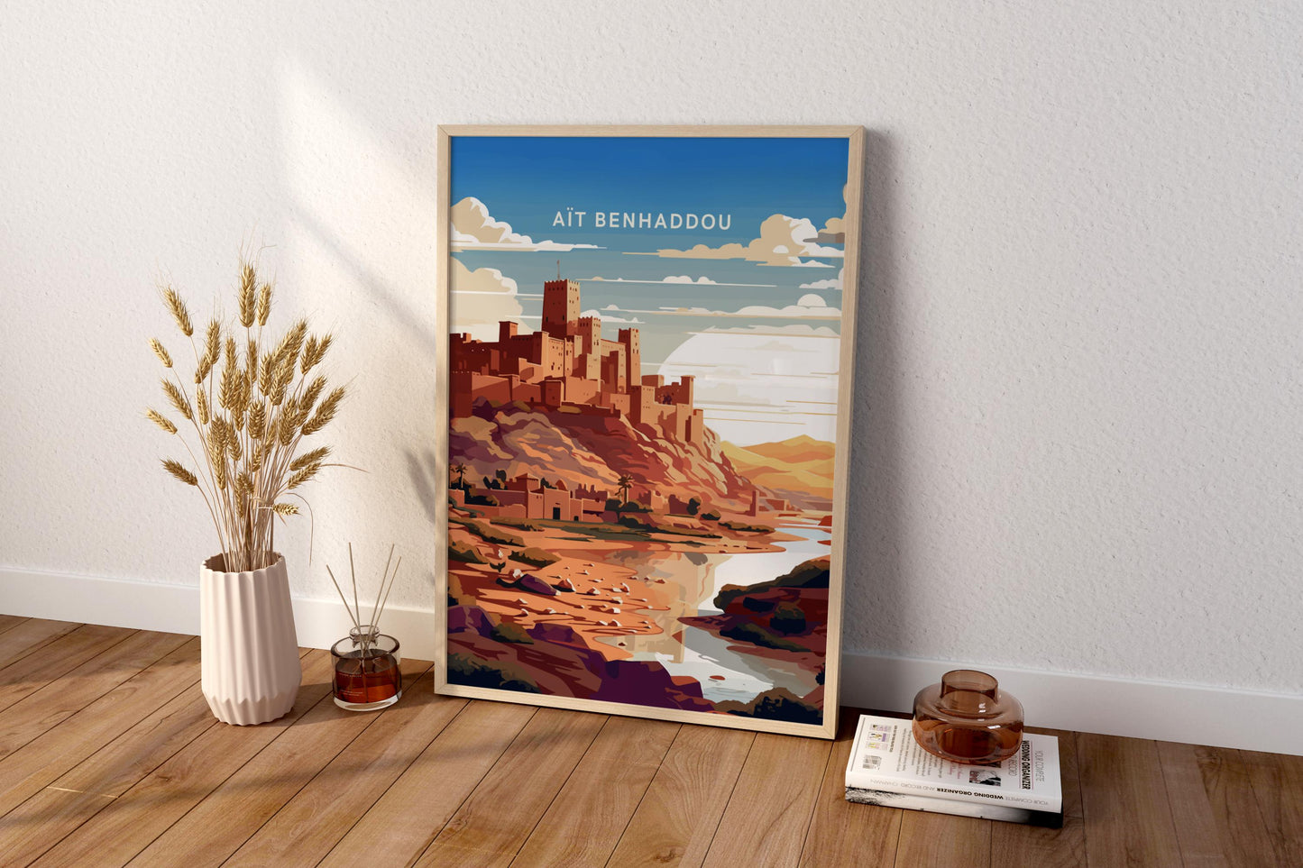 Ait Benhaddou Morocco Travel Print Poster - Pitchers Design