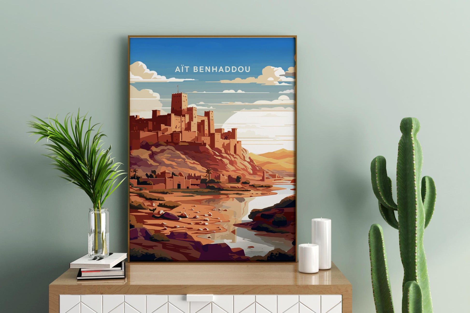 Ait Benhaddou Morocco Travel Print Poster - Pitchers Design