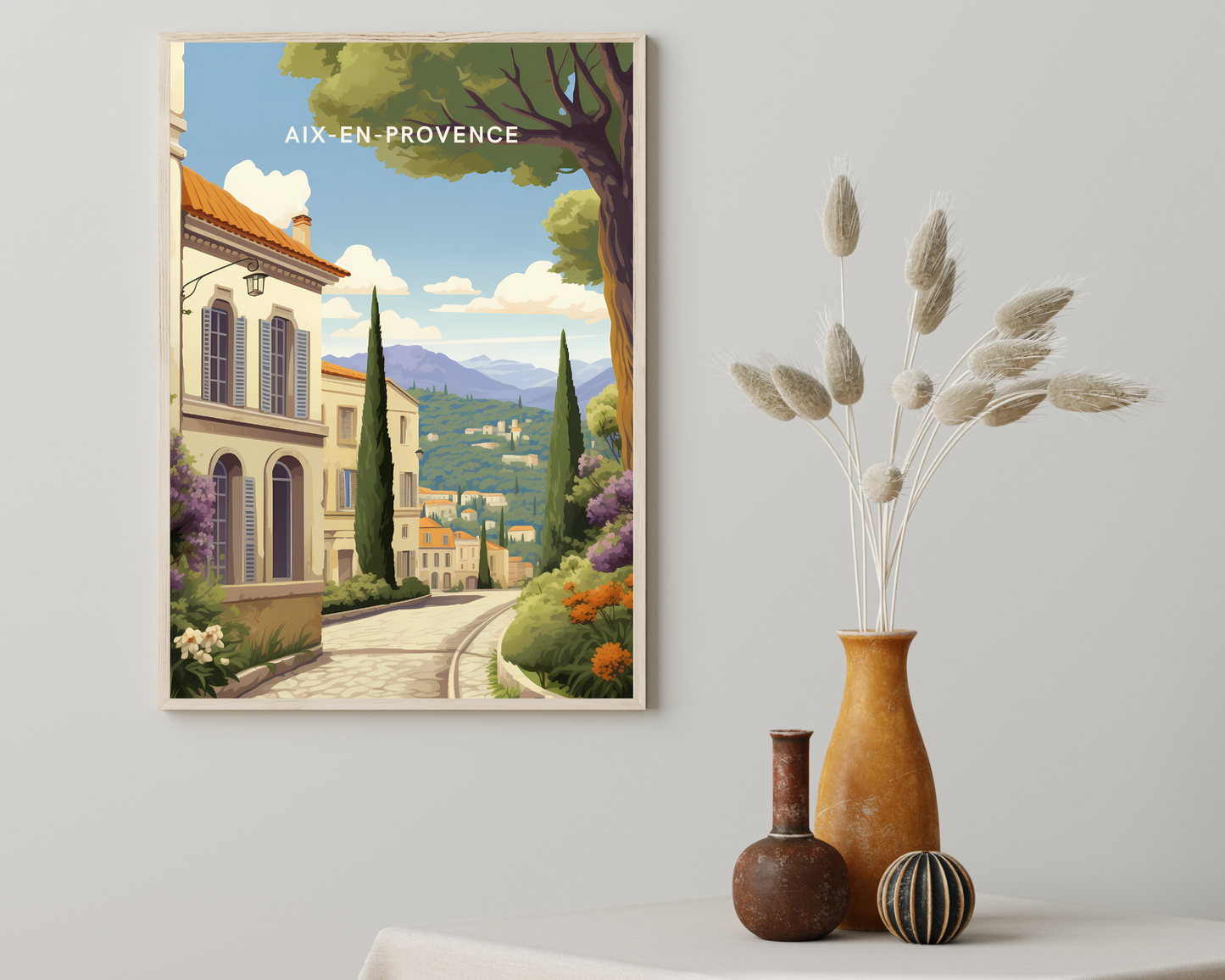 Aix-en-Provence France Travel Poster Print - Pitchers Design