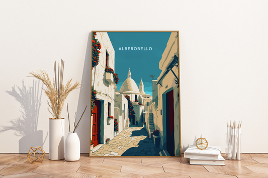 Alberobello Italy Travel Print Poster - Pitchers Design