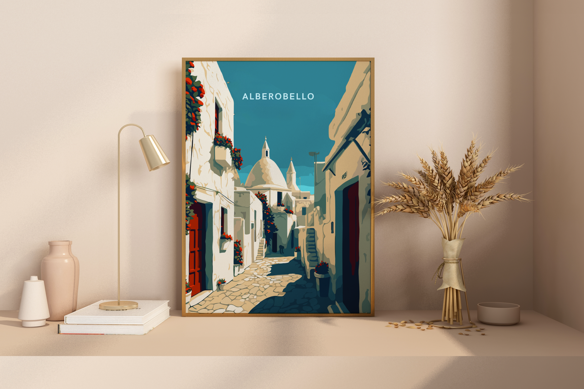 Alberobello Italy Travel Print Poster - Pitchers Design